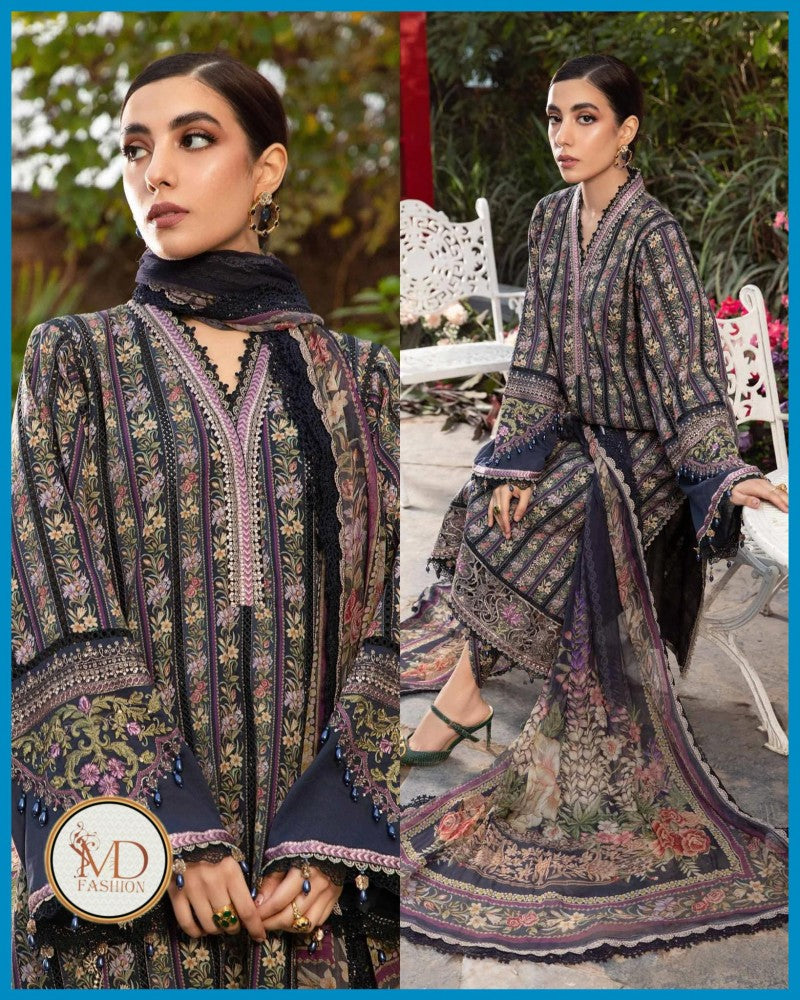 Maria b Mprint 7b lawn blue floral line
