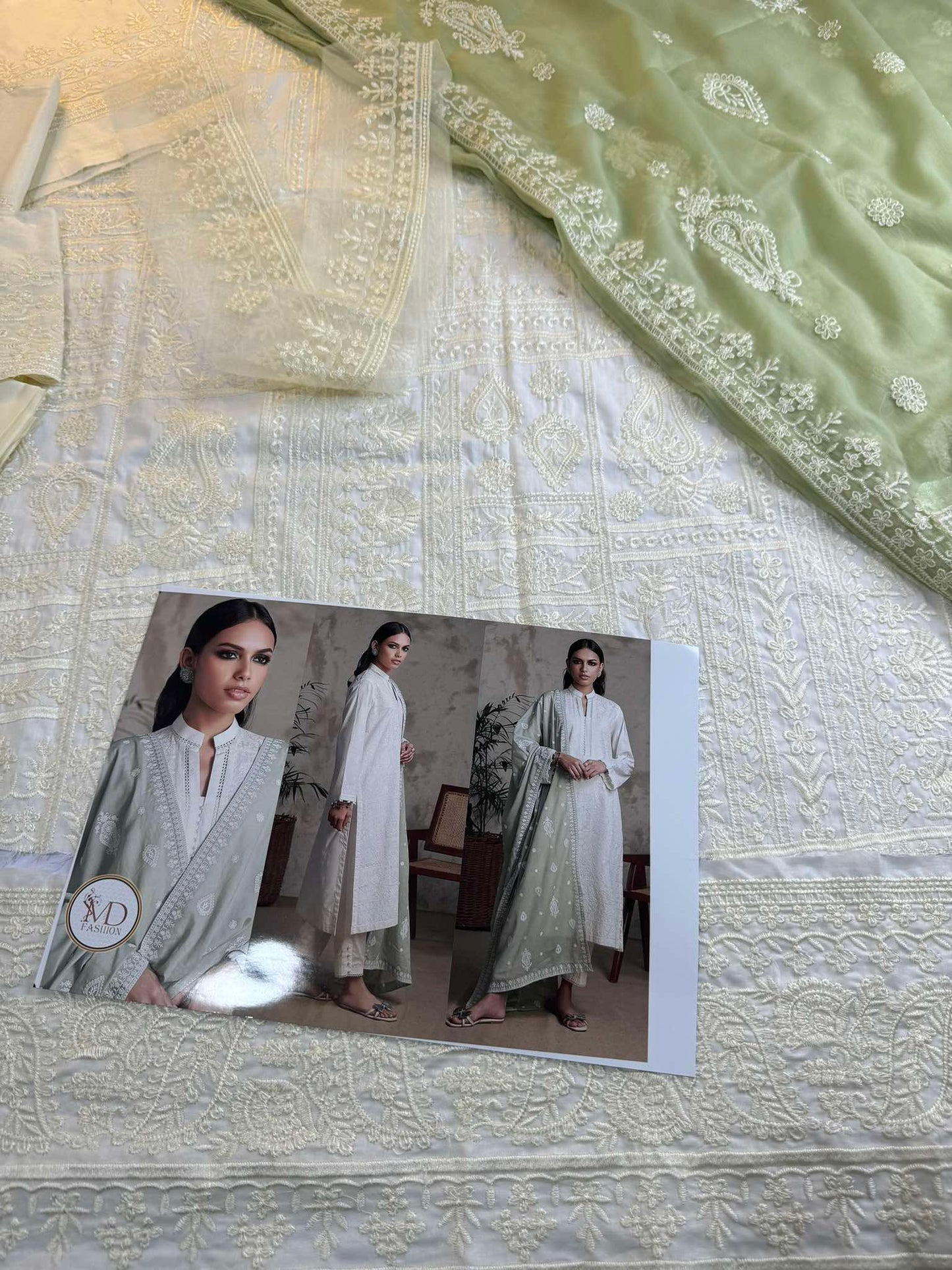 Motifz White embroidery Luxury Lawn