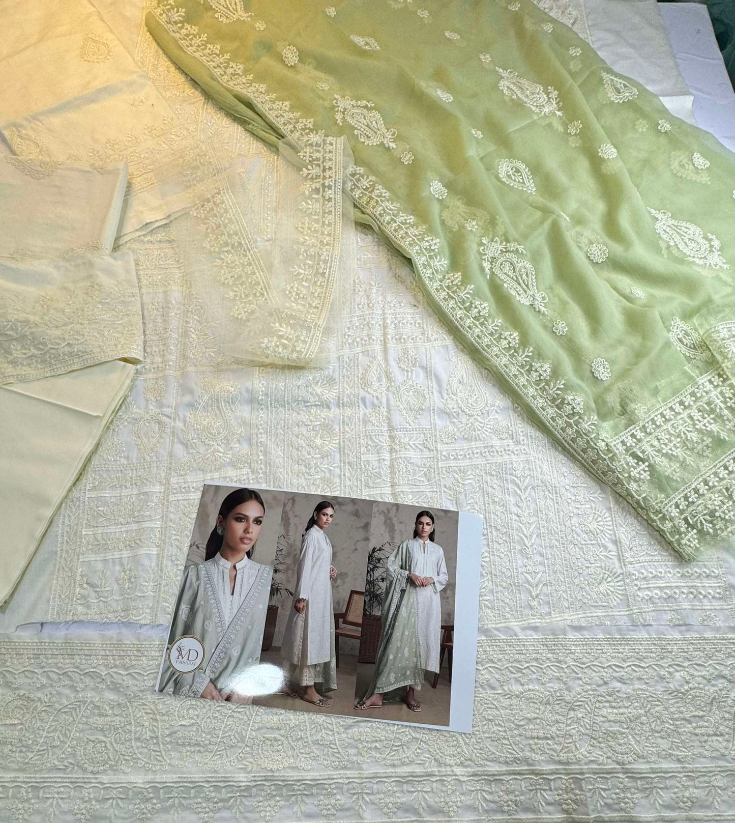 Motifz White embroidery Luxury Lawn