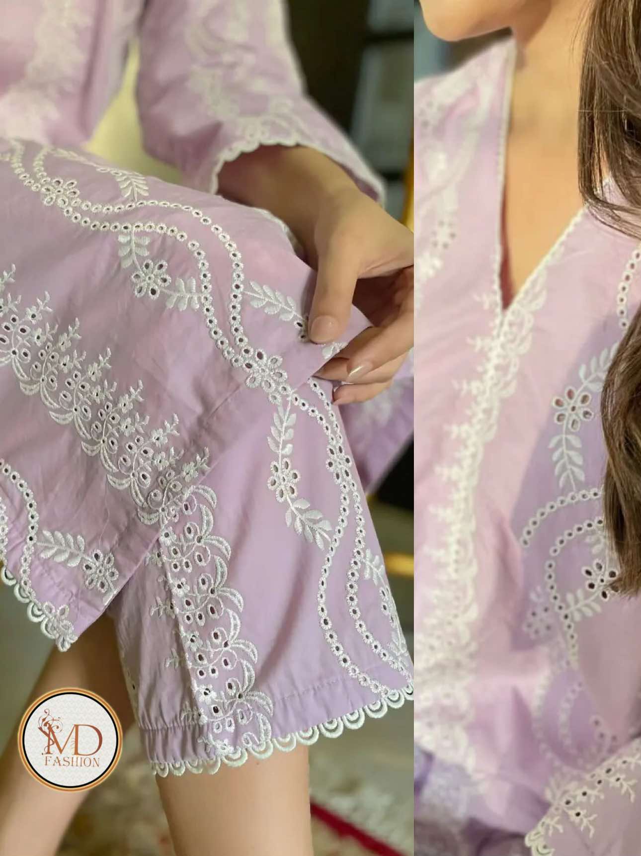 Naarj Pink Pure Chikenkari embroidered Lawn