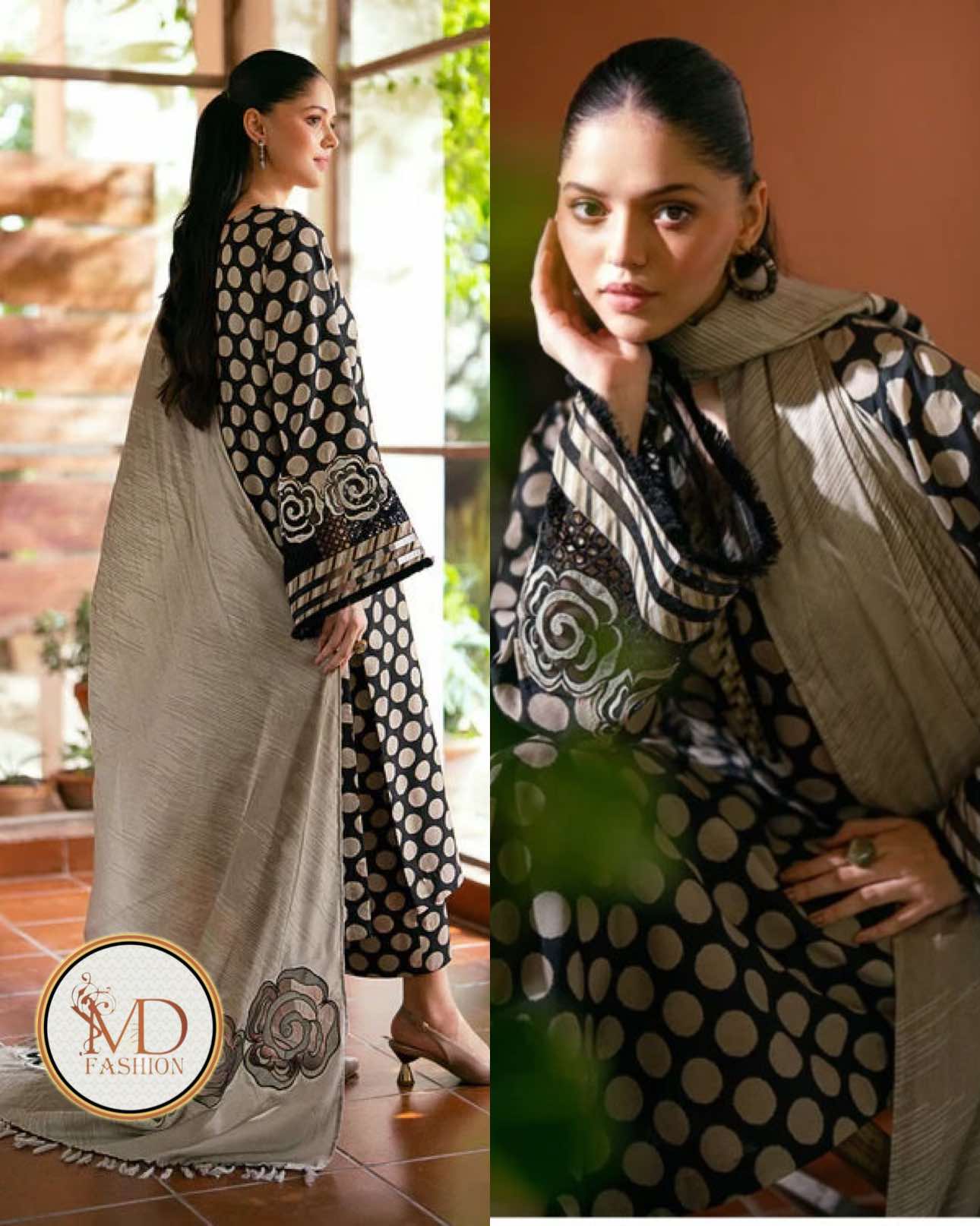 Baroque Lawn dress with Lawn duppata