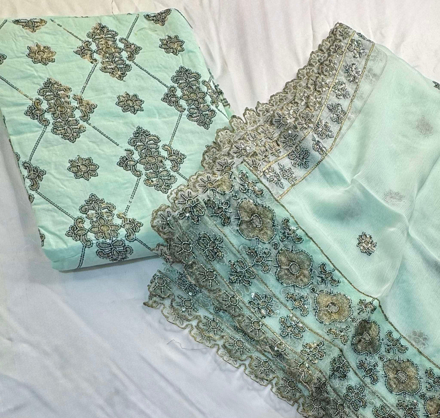 Tawwakal SeaSky Heavily embroidered dress