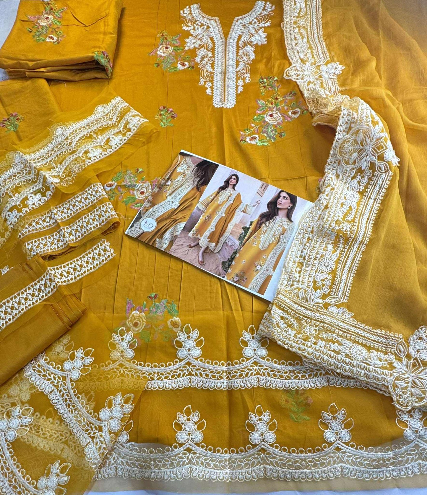 Crimson Mustard Saira Shakira Luxurious Lawn