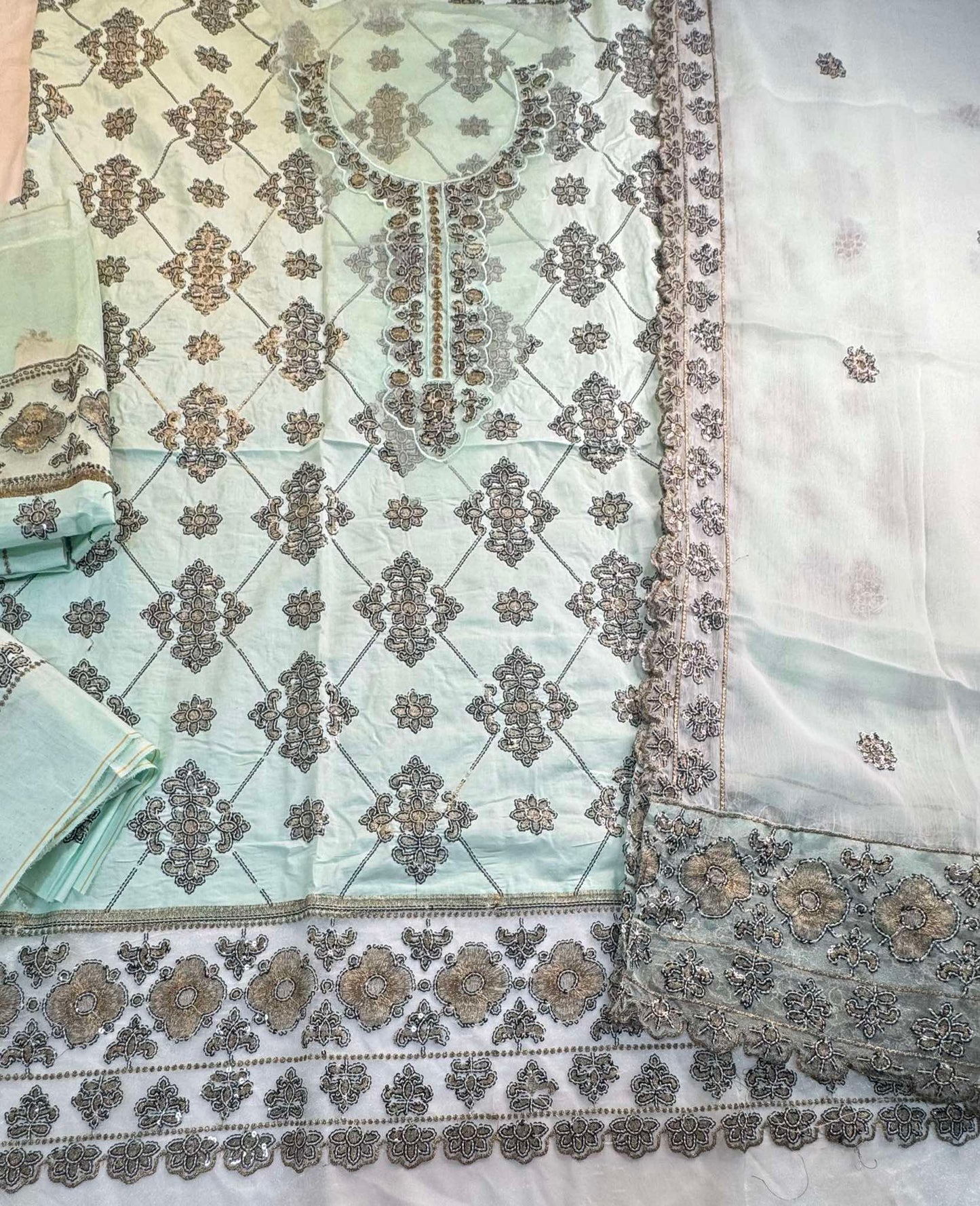 Tawwakal SeaSky Heavily embroidered dress