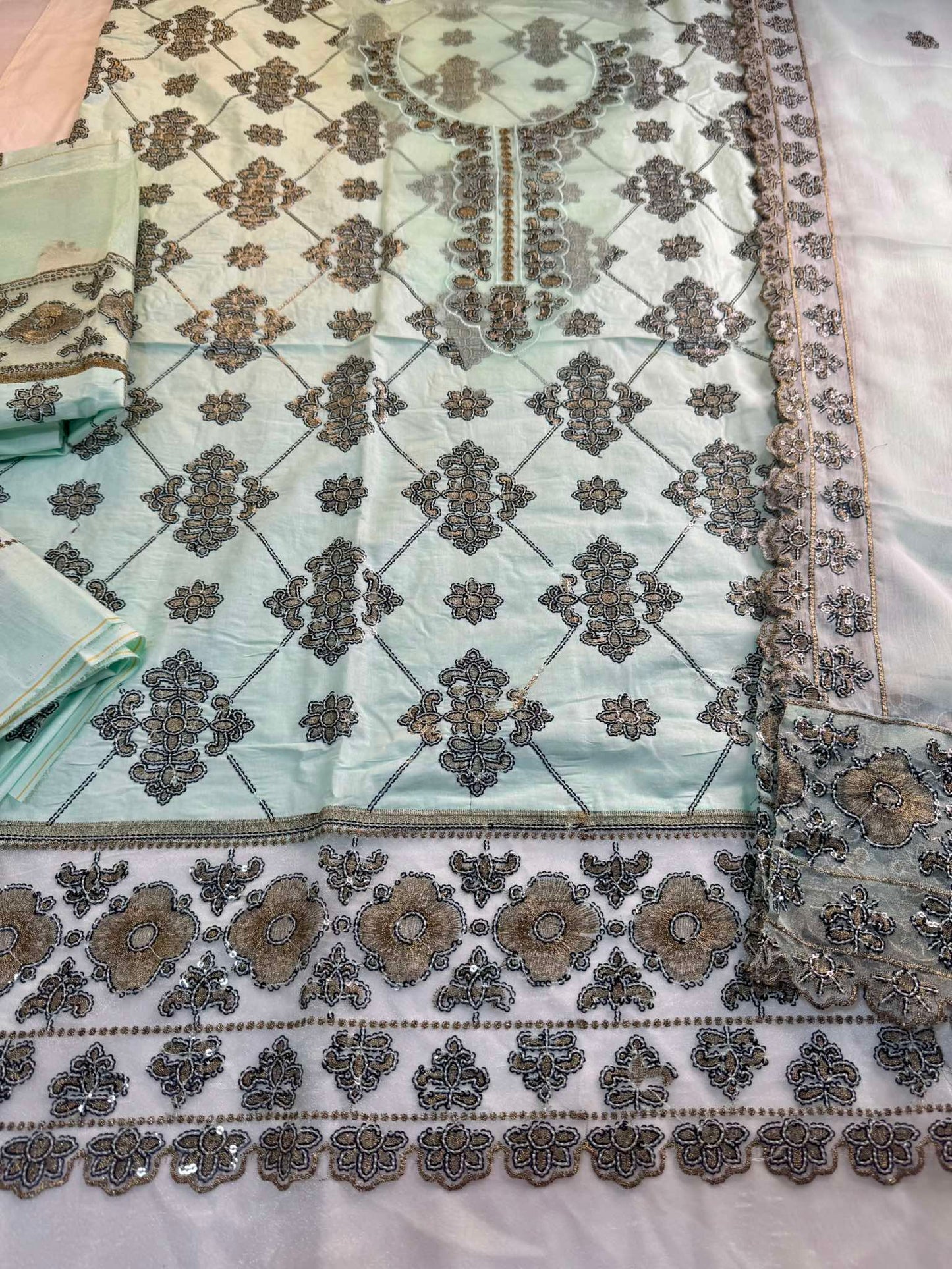 Tawwakal SeaSky Heavily embroidered dress