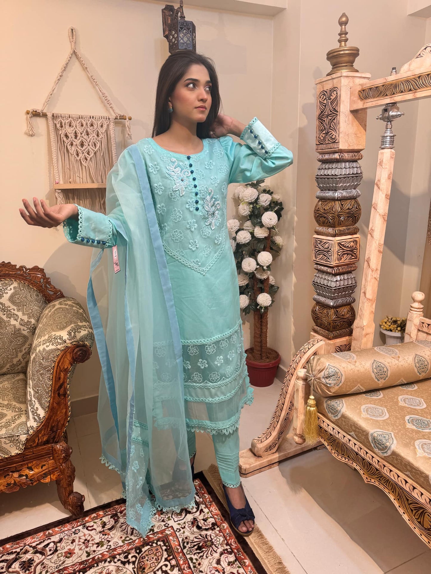 Aqua Lawn sensational 3piece stitched outfit