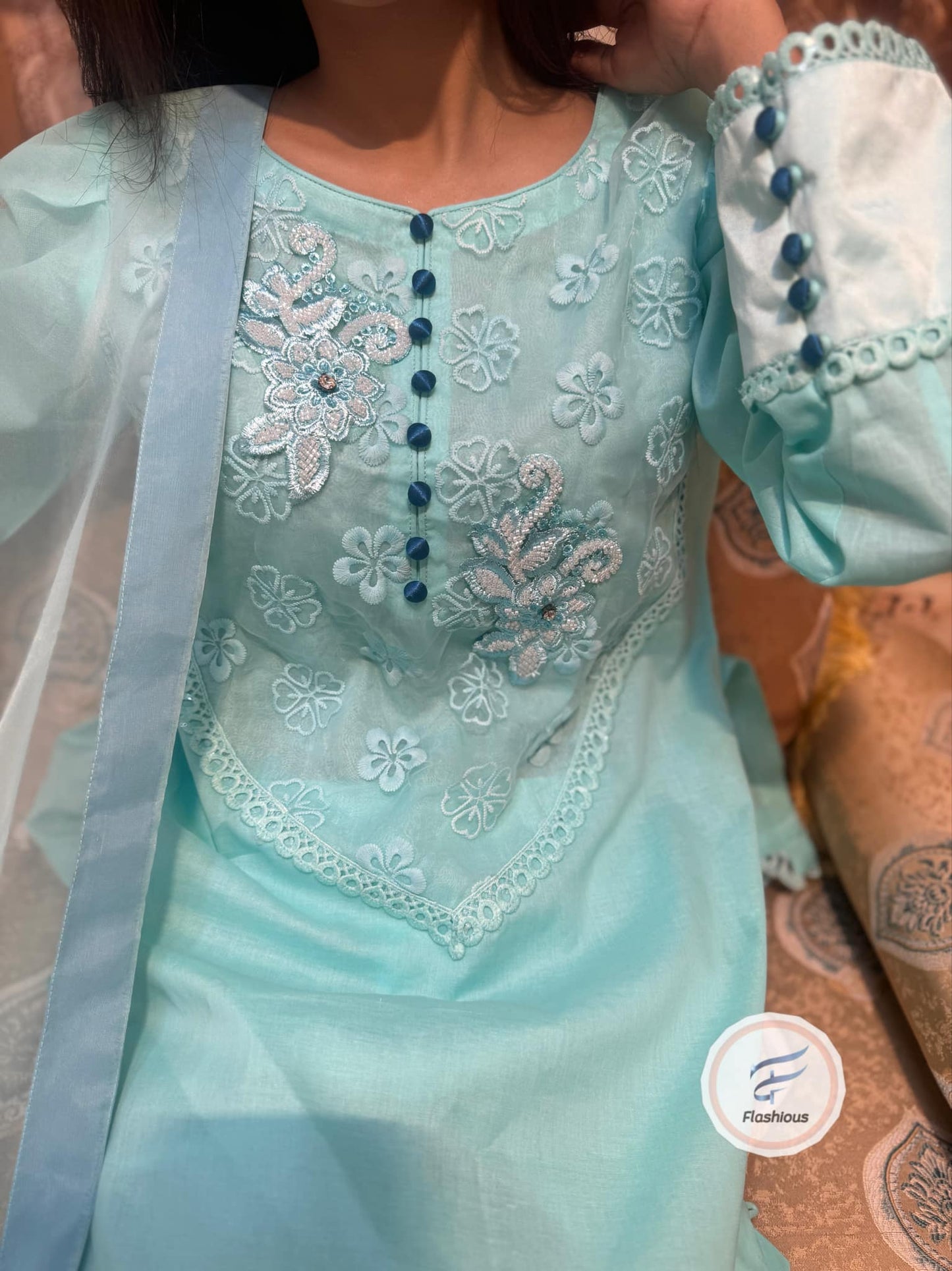 Aqua Lawn sensational 3piece stitched outfit