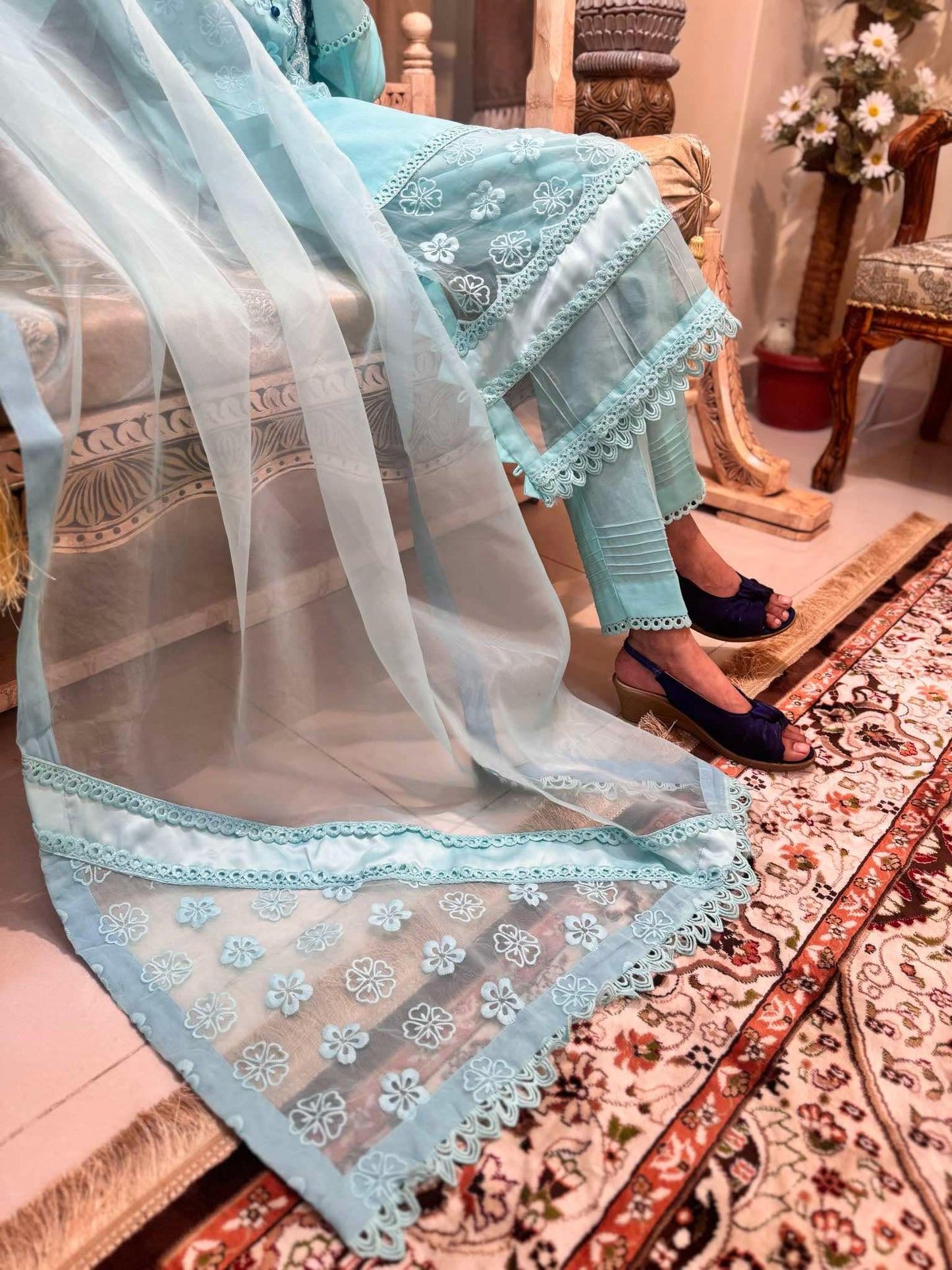 Aqua Lawn sensational 3piece stitched outfit