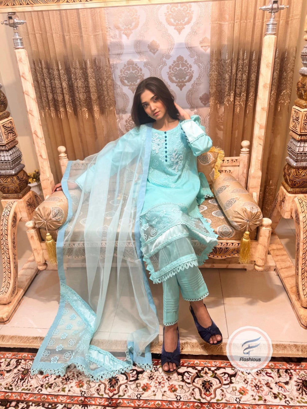 Aqua Lawn sensational 3piece stitched outfit