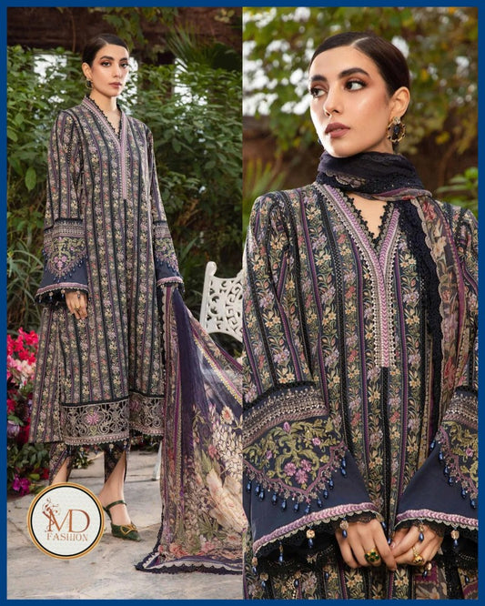 Maria b Mprint 7b lawn blue floral line