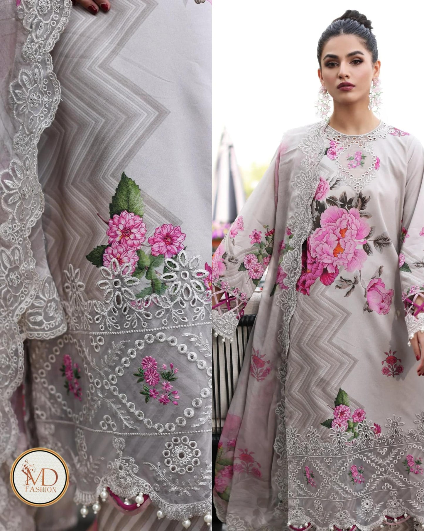 Charizma Rang E bahar Charmeuse Silk with embroidery duppata