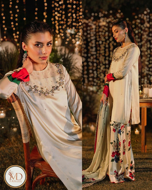 LULUSAR embroidered 3 PIECE SILK FORMAL