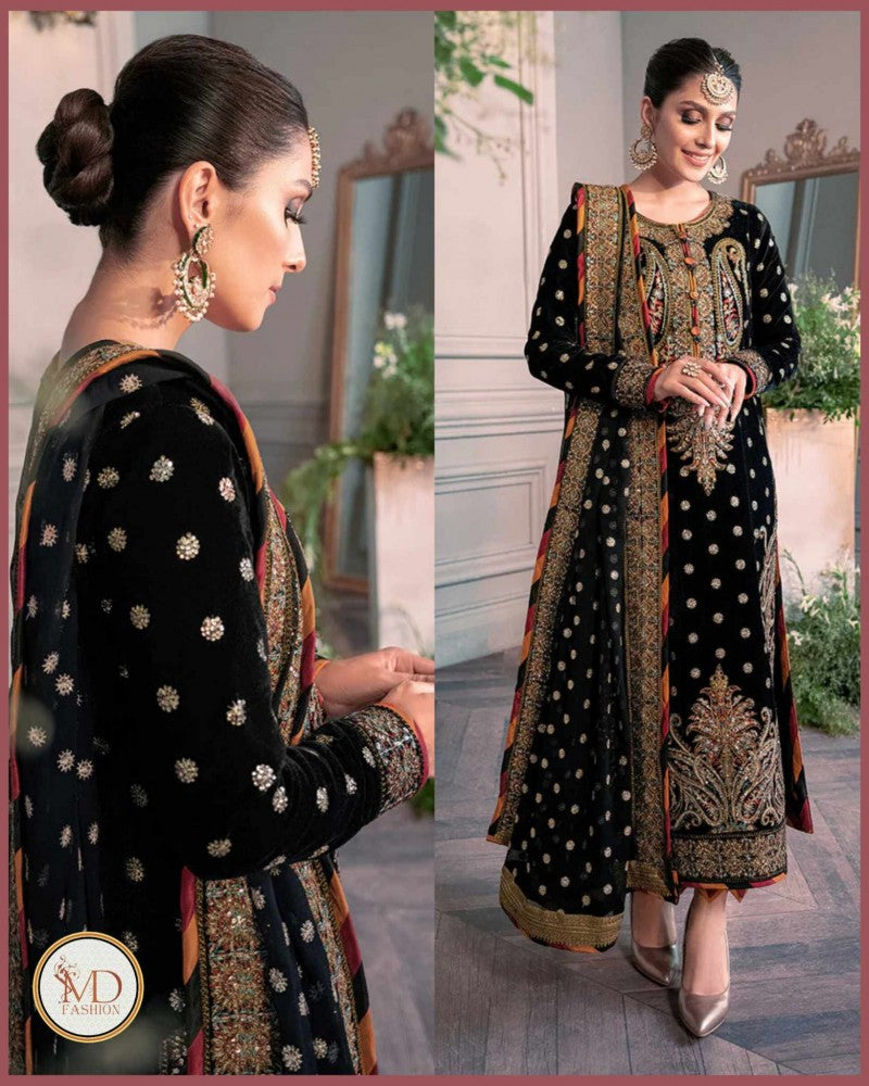 ASIM JOFA THE AYEZA EDIT VELVET DRESS