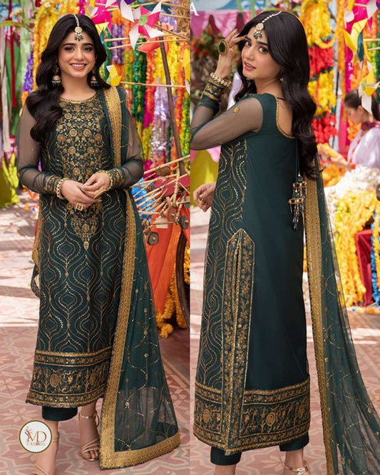 Asim Jofa Pyar dia Galla Green Net dress