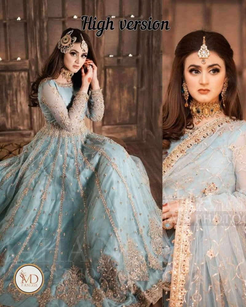 Maha Wajahat Hira Mani Ice blue High version