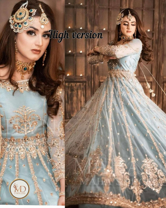 Maha Wajahat Hira Mani Ice blue High version