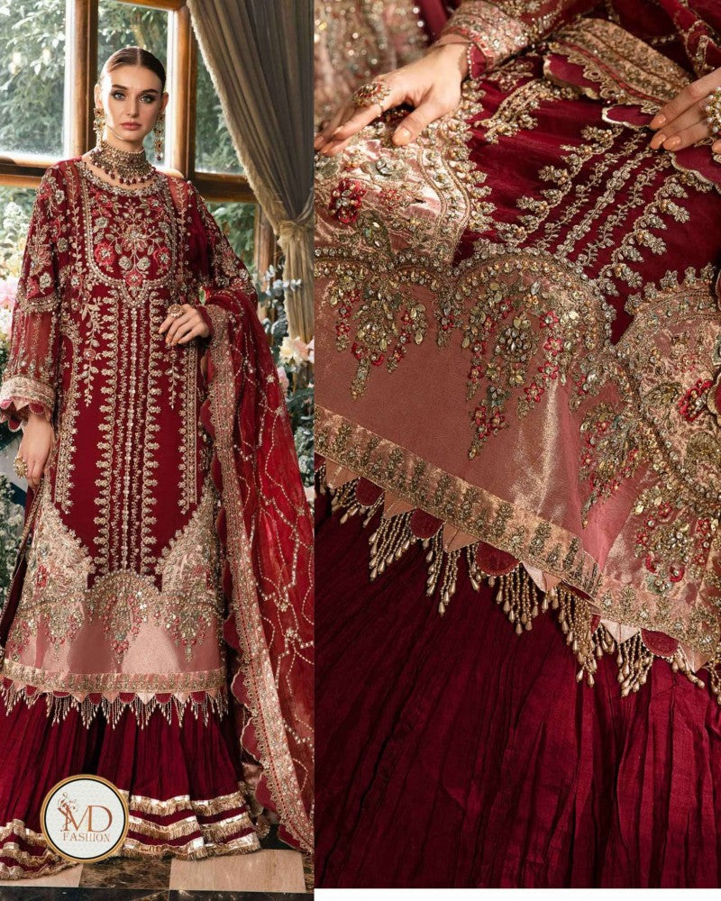 Maria b d7 embroidered Handwork dress