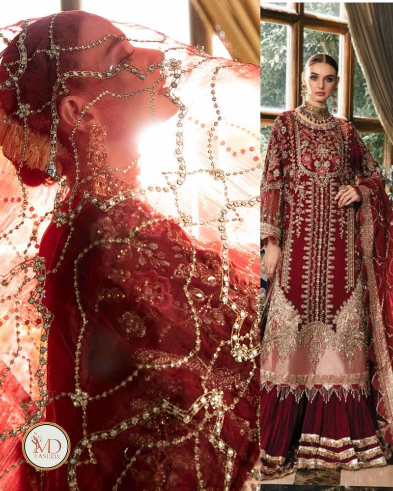 Maria b d7 embroidered Handwork dress