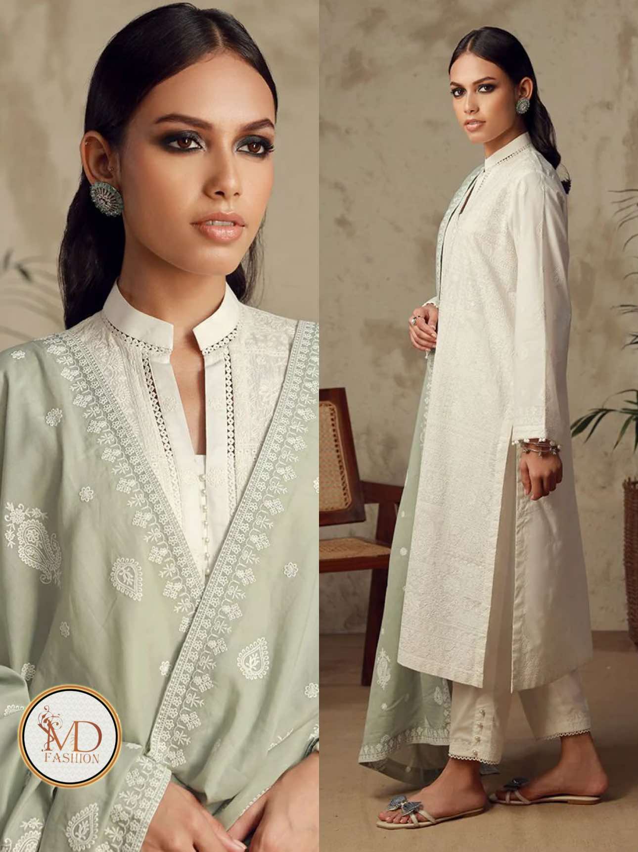 Motifz White embroidery Luxury Lawn