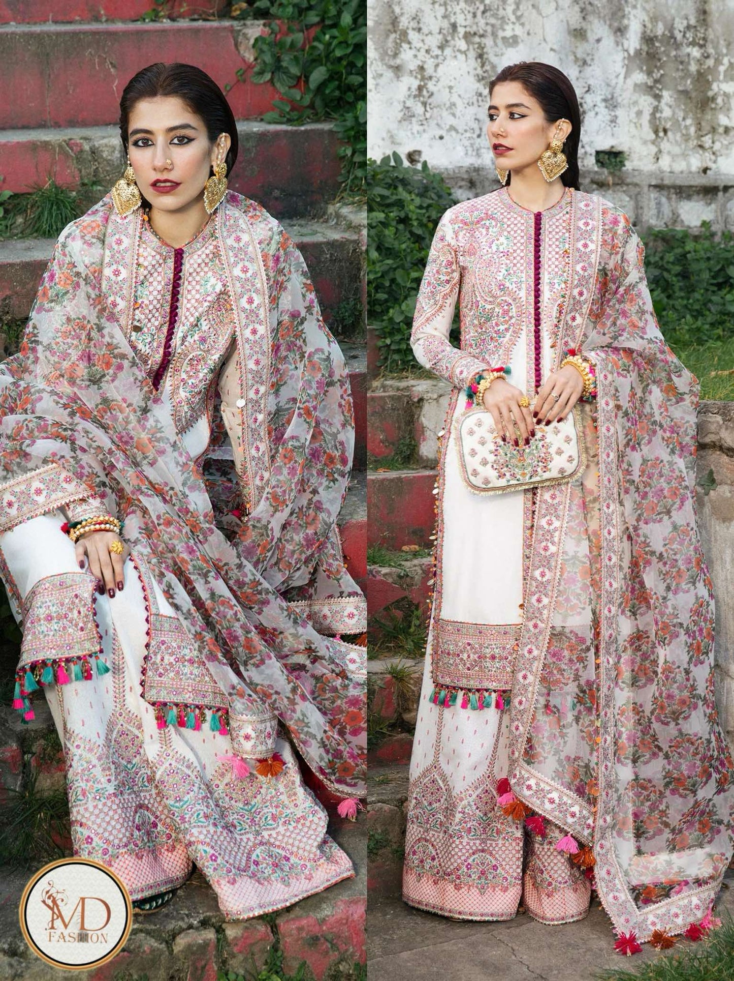 Hussain Rehar Arcandi Zoon white dress