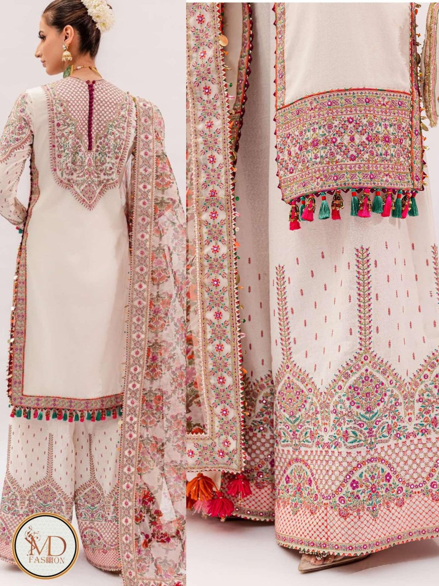 Hussain Rehar Arcandi Zoon white dress