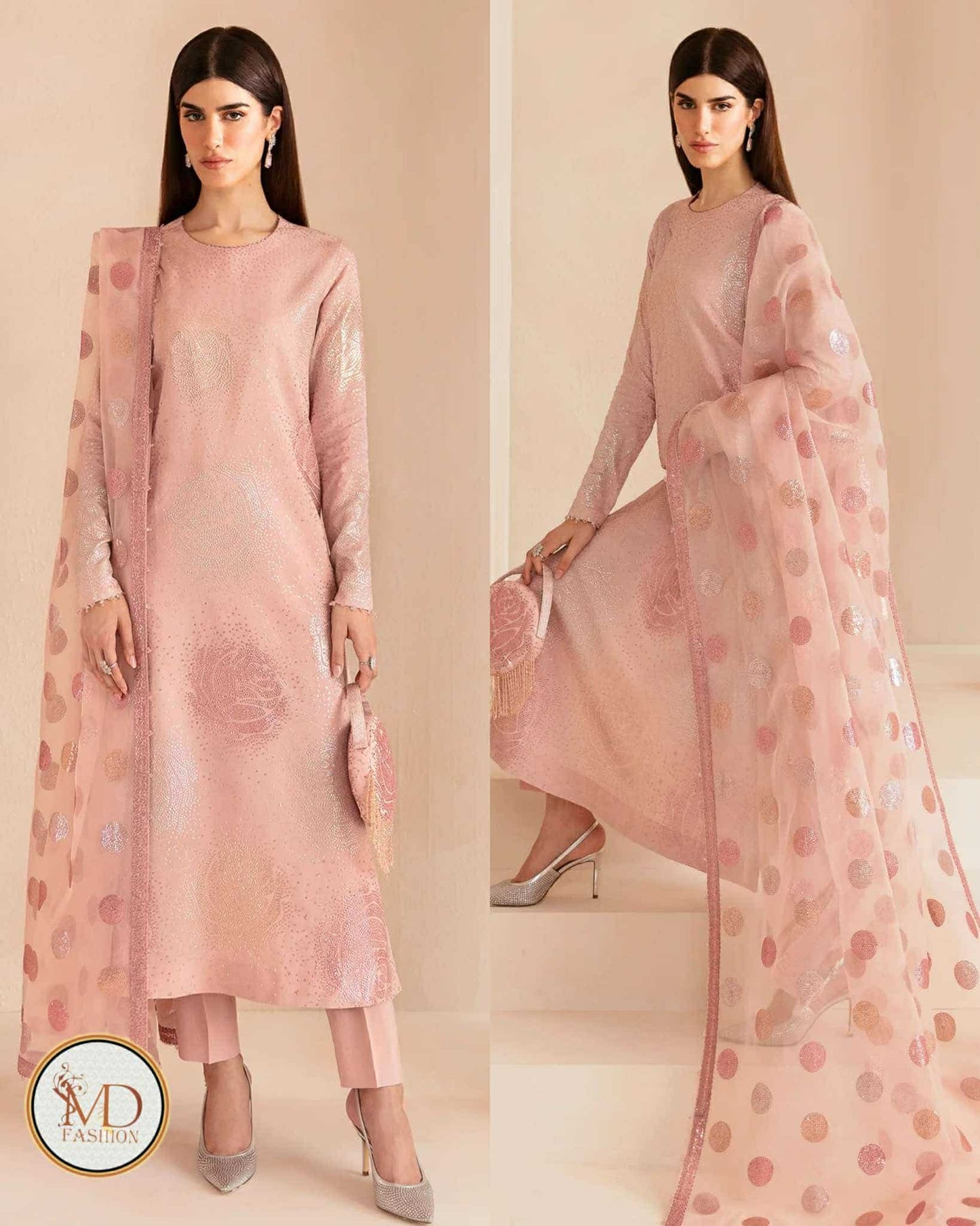 Jazmin unique blush embroidered dress