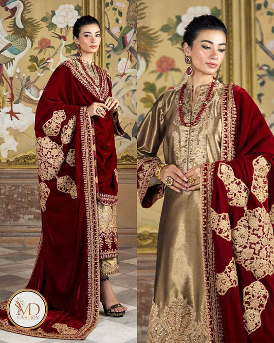 Zainab Chotani ZERLIN dress with velvet shawl