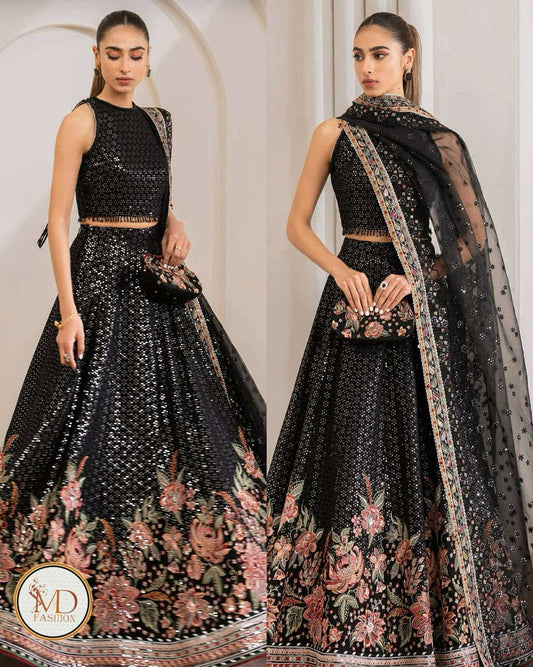 Jazmin black Embroidered Wedding Collection