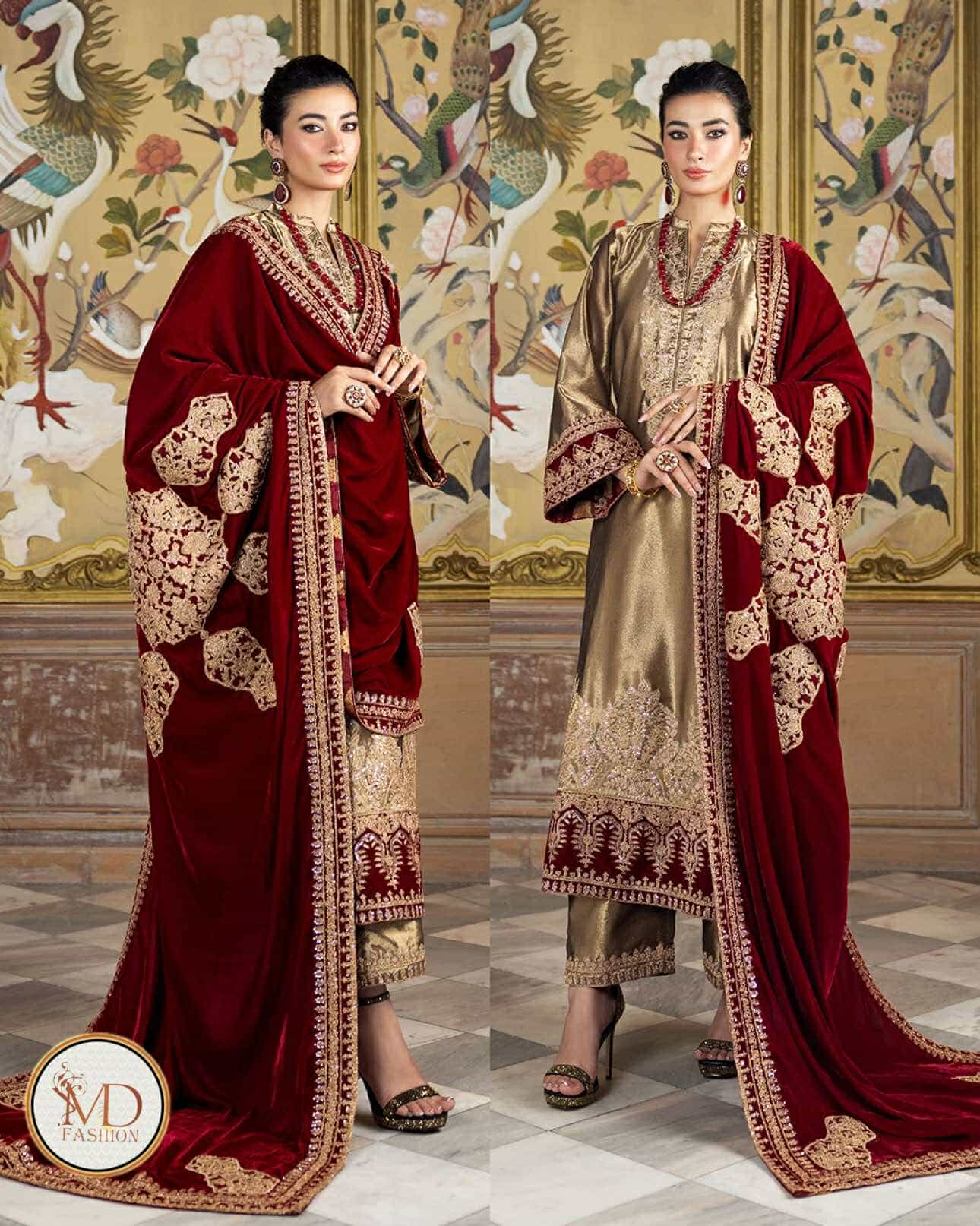 Zainab Chotani ZERLIN dress with velvet shawl