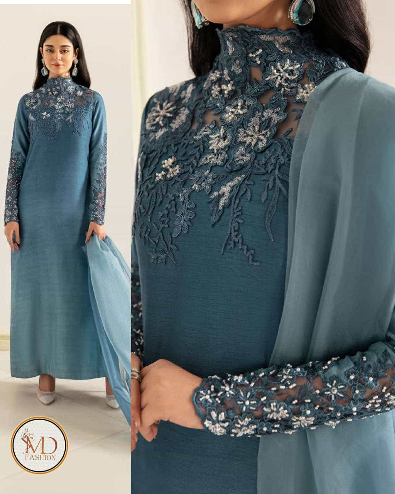 Musferah Saad AQUA ROMANCE tye and dye dress