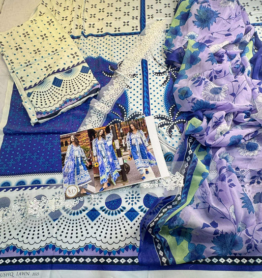 Mushq Printed Lawn embroidered dress
