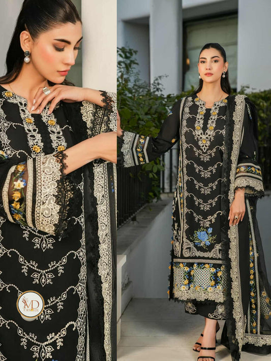 Nazish Jahangir Black Luxurious Lawn