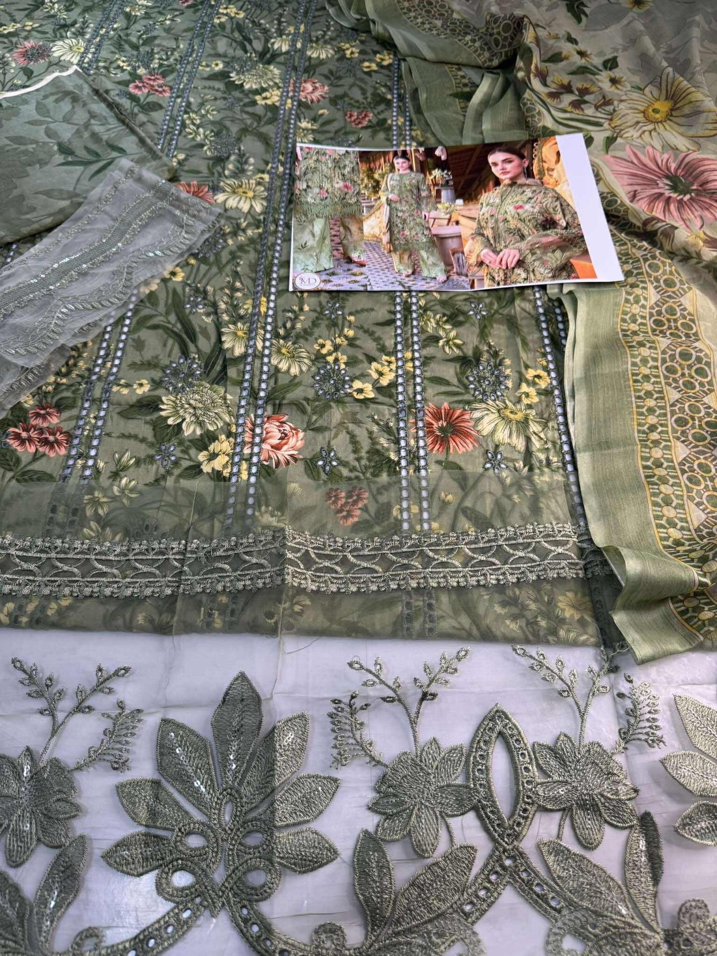 Maria b mprint 8b Green Lawn dress