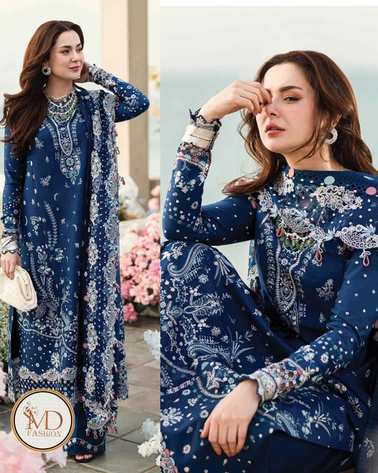 Qalamkar Chikankari Lawn Suits FK-05 Aurora
